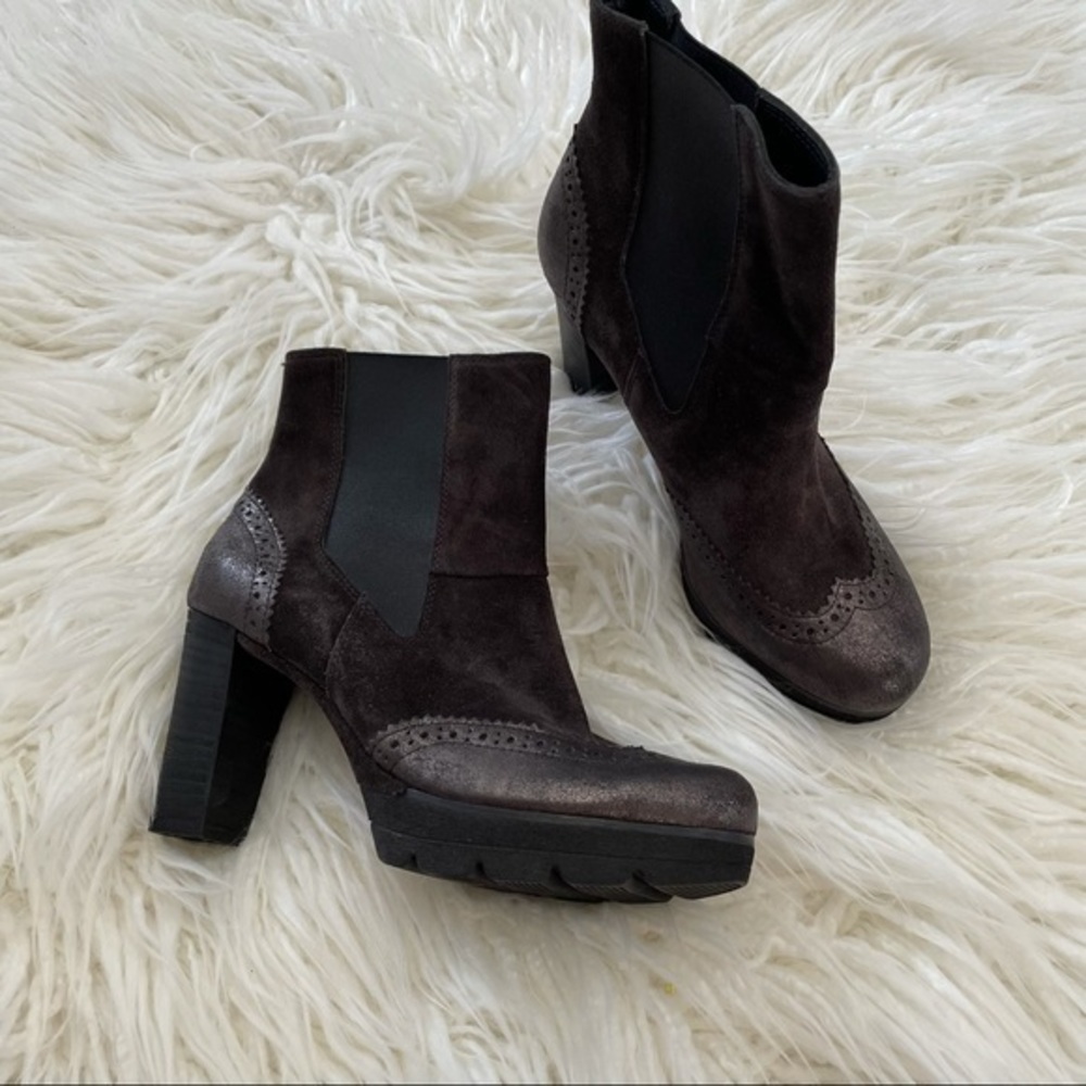 Paul‎ green brown suede Oxford booties size 36